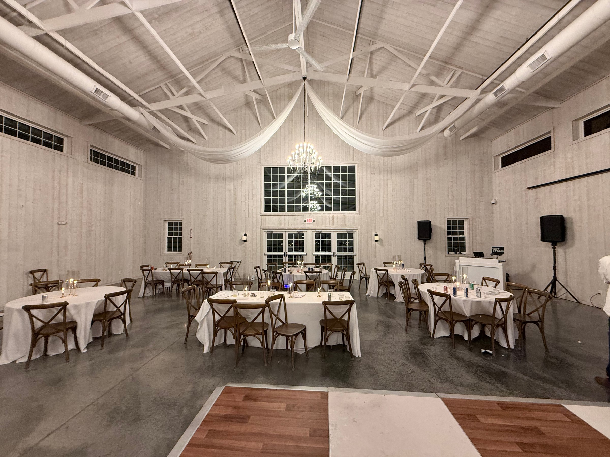 The same reception room before uplighting